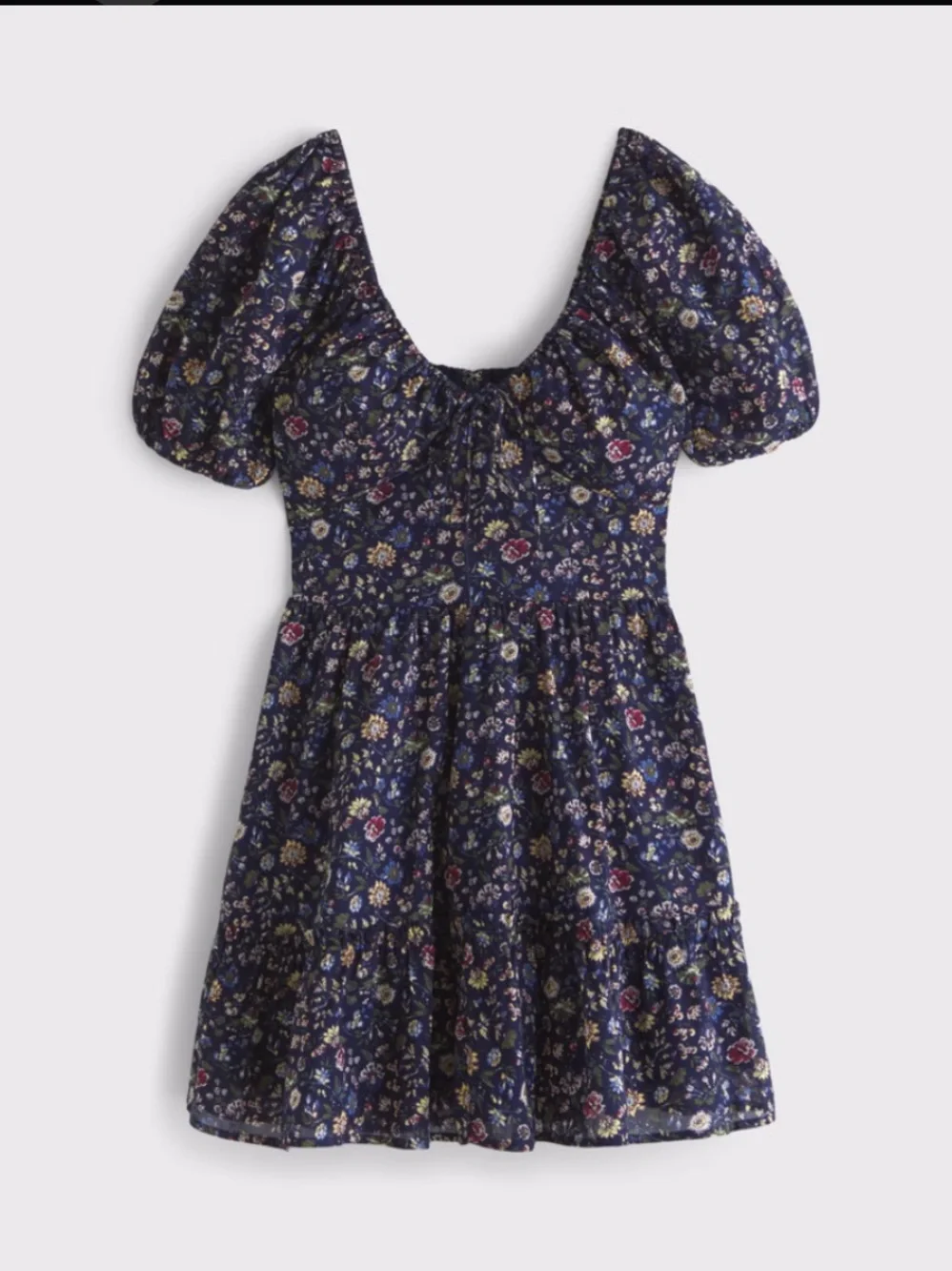 NWT Abercrombie & Fitch
Puff Sleeve Tie-Front Mini Dress Navy Floral - Picture 6 of 9